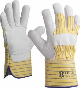 Gants docker fleur de bovin avec manchette renforcée T10 - lot de 12 pcs