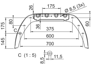 Garde-boue plastique noir 13" Garde-boue plastique noir 13"