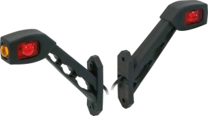 Feu de gabarit LED 12/24V rouge/blanc/orange déporté coudé 180mm