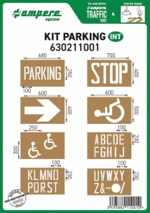 Pochoir réutilisable pour marquage au sol - kit parking 8 planches 740x610mm