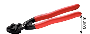 Coupe boulon 200mm tête inclinée gainée - carte