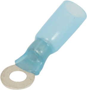 Cosse à oeil isolée thermorétractable bleue M4 - lot de 10 pcs