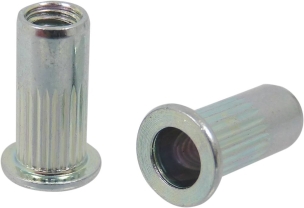 Insert/rivet ouvert acier à tête plate M5 de 0,5 à 3mm - 50 pcs