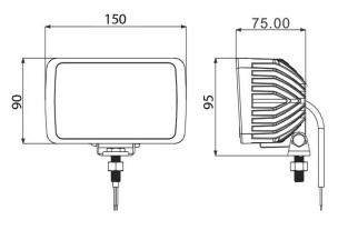 Phare de travail rectangle LED 12/24V 40W 2800 lumens