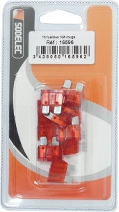 Fusible enfichable 10A rouge - blister de 10 pcs Fusible enfichable 10A rouge - blister de 10 pcs