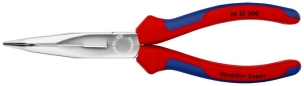 Pince à becs demi-ronds 200mm coudés 40° sans tranchant - Bi-matière Chromée