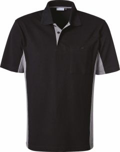 Polo manches courtes 185 g/m² noir/gris L