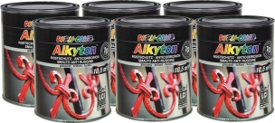 Peinture antirouille RAL 9005 noir satin - lot de 6 pots de 750ml