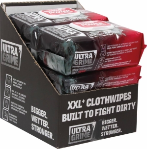 Boîte de 80 lingettes XXL ultra résistante PRO POWER SCRUB-format 38x25cm- présentoir comptoir de 6 boîtes