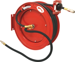 Enrouleur automatique métallique de tuyau d'air caoutchouc 20 bar 10x17mm 20+1m avec raccords rapides