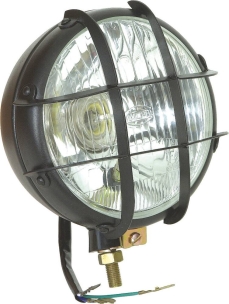 Phare avant de tracteur 12V métallique avec grille de protection 152mm 3 fonctions
