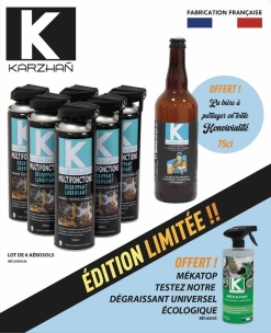 Dégrippant multifonctions - lot de 6 aérosols 500ml + 1 Dégraissant universel Mekatop 1L et 1 bière 75cl "La blonde qui klaque" OFFERTS