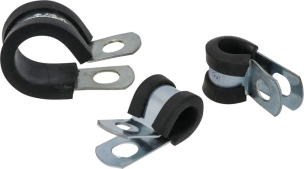 Collier acier zingué 12mm avec protection caoutchouc de 8 à 20mm - coffret de 100 pcs