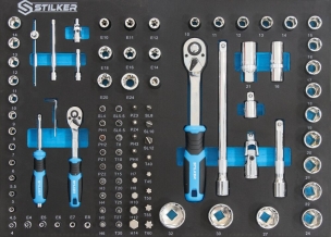 Module mousse 527x387mm douilles/cliquets 1/2" - 1/4" - 95 pcs
