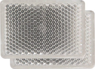 Catadioptre rectangle 56x39mm adhésif blanc - blister de 2 pcs