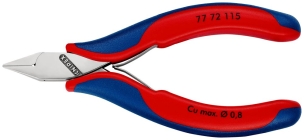 Pince coupante tête pointue miniature petit biseau 115mm - Ressort - Bi-matière