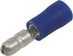 Cosse ronde mâle isolée bleue M4 - blister de 10 pcs