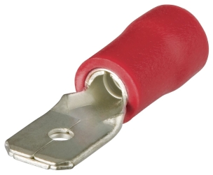 Cosses plates mâles isolées rouge 6,3x0,8mm / 0,5-1mm² - lot de 100pcs