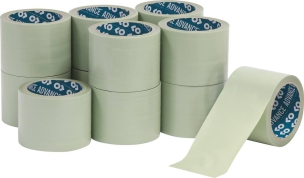 Ruban adhésif enrubannage vert 0,12x75mm 20m - lot de 12 pcs