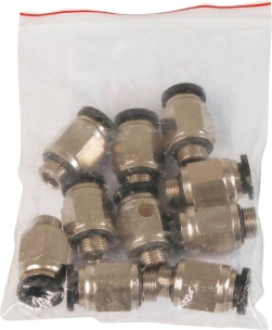 Raccord instantané métallique droit mâle cylindrique 1/8" pour tuyau rilsan 8mm - lot de 10pc