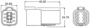 Connecteur étanche série DT femelle 6 voies en kit