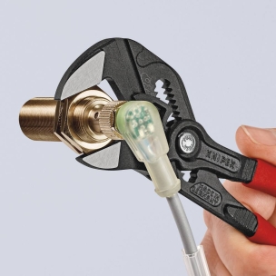 Pince clé grise gainée 300mm avec bouton poussoir