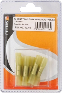 Cosse jonction bout à bout isolée thermorétractable jaune - lot de 10 pcs