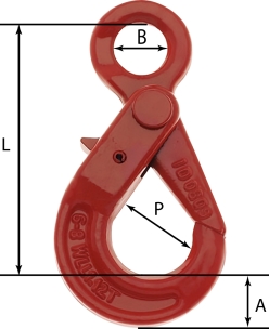 Crochet de sécurité automatique à oeil pour chaîne 13mm grade 80