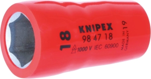 Douille 1/2" de 18mm isolée 1000V