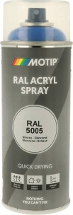 Peinture acrylique RAL 5005 bleu de sécurité - lot de 6 aérosols de 400ml
