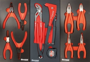 Servante d'atelier 7 tiroirs composée de 176 outils - modules mousses