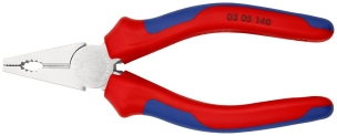 Pince universelle 140mm avec tranchant - Bi-matière - Chromée