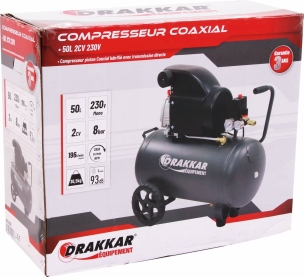 Compresseur coaxial 50L 8 bar 2CV 230V Compresseur coaxial 50L 8 bar 2CV 230V