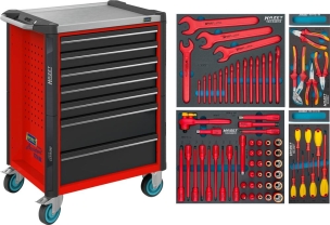 Servante d'atelier assistent® avec assortiment - 70 pièces