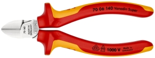 Pince coupante de côté multiusage tête étroite 140mm Bi-matière Chromée 1000V