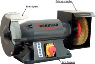 Touret à meuler 230V 900W 200mm meule/brosse Touret à meuler 230V 900W 200mm meule/brosse