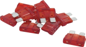 Fusible enfichable 10A rouge - blister de 10 pcs