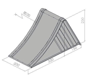 Cale pour poids lourds acier 200mm 6500kg
