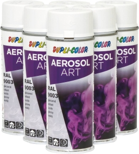 Peinture RAL 9003 blanc de sécurité - lot de 6 aérosols de 400ml