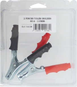 Pinces tôle 60A 115mm rouge/noire - blister