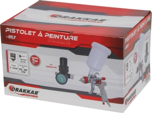 Pistolet de peinture HVLP godet supérieur 600ml buse 1,4mm avec régulateur de pression