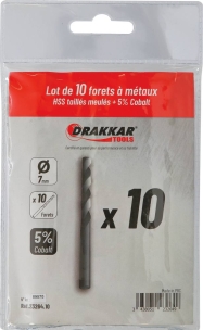 Foret à métaux HSS 5% cobalt 7mm - lot de 10 pcs Foret à métaux HSS 5% cobalt 7mm - lot de 10 pcs