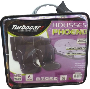 Housse de siège noire - 6 pcs