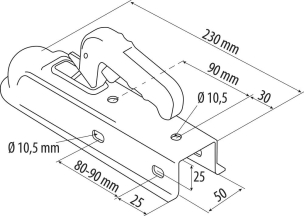 Tête d'attelage 750kg pour timon de 50mm + antivol