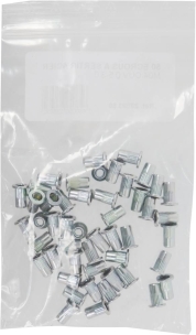 Insert/rivet ouvert acier à tête plate M4 de 0,5 à 3mm - 50 pcs