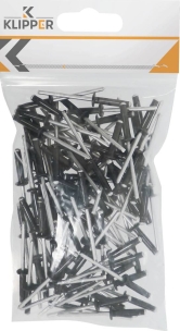 Rivet pétale spécial plaque d'immatriculation noir 4x18mm - 100 pcs