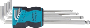 Clés mâles coudées hexagonales extra longues de 1,5 à 10mm - étui de 9 pcs