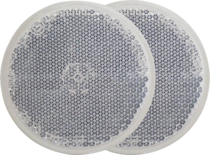 Catadioptre rond 60mm blanc adhésif - blister de 2 pcs