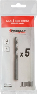 Foret à métaux HSS 9mm - lot de 5 pcs