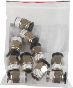 Raccord instantané métallique droit mâle conique 3/8" pour tuyau rilsan 10mm - lot de 10 pcs